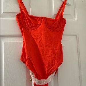 WeWoreWhat Bold Orange One-Piece